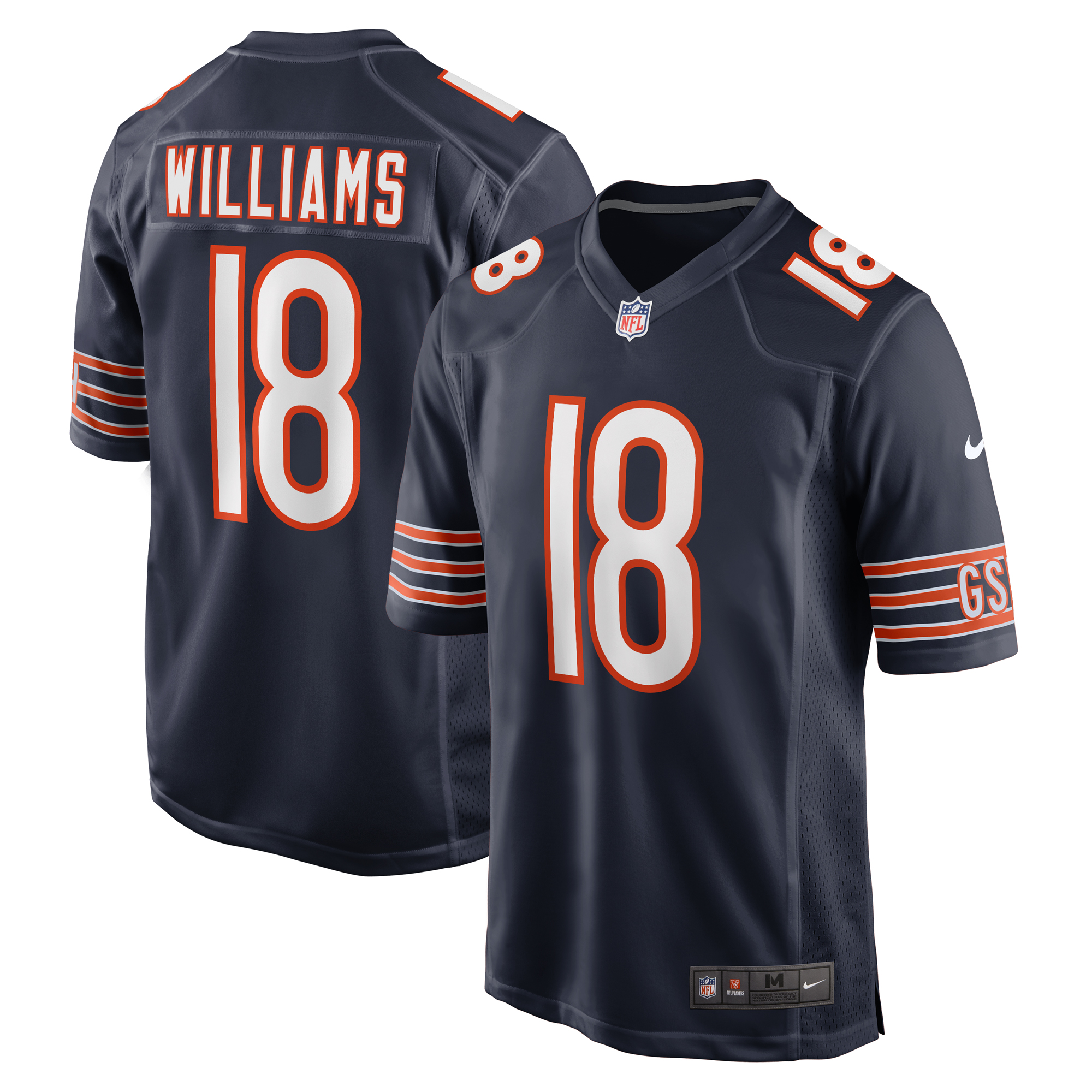 Men's Chicago Bears Caleb Williams Nike Navy  Player Game Jersey