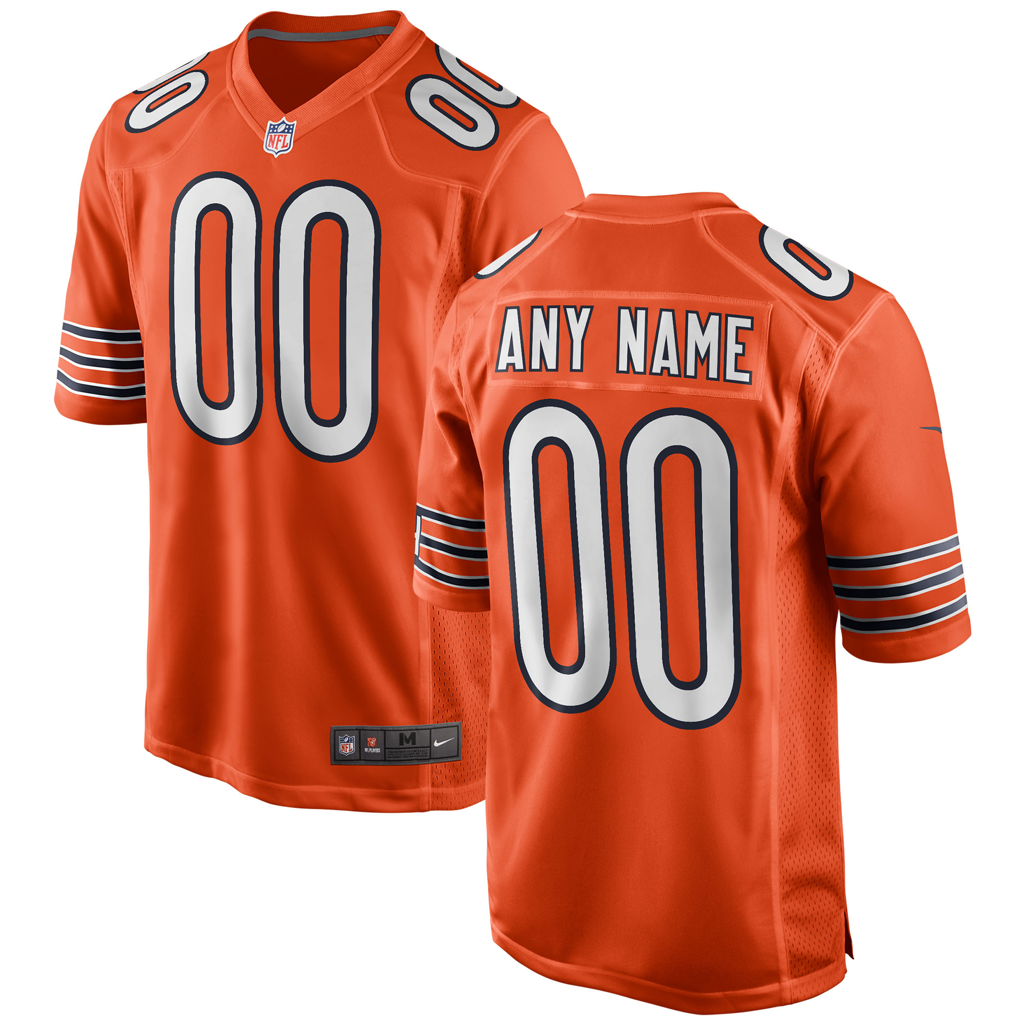 Youth Chicago Bears Nike Orange Alternate Custom Game Jersey