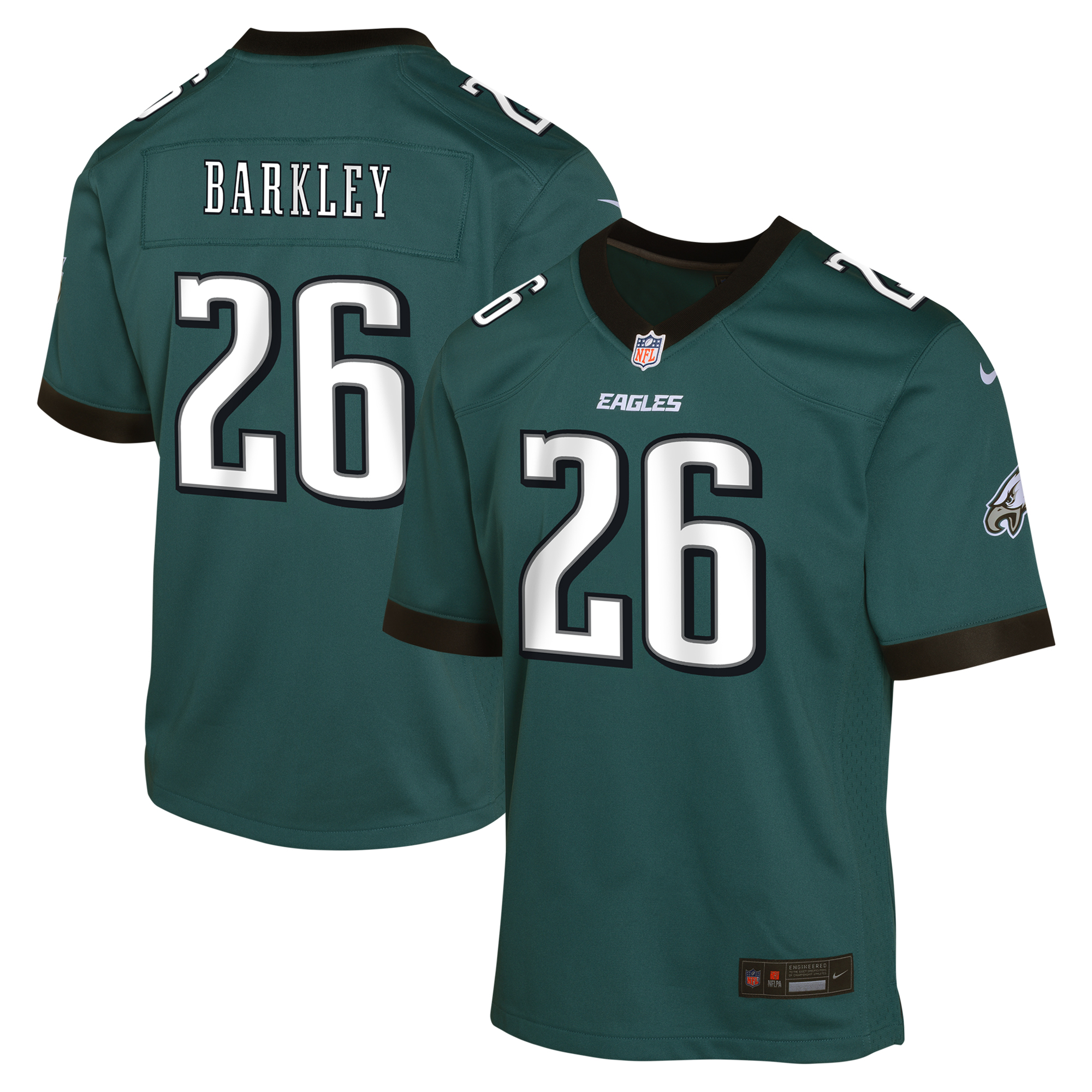 Youth Philadelphia Eagles Saquon Barkley Nike Midnight Green Team Player Game Jersey
