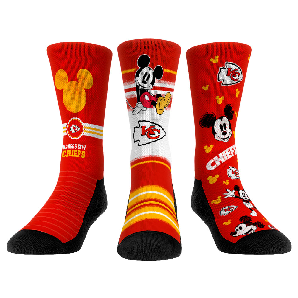 Youth Kansas City Chiefs Rock Em Socks Disney Three-Pack Crew Socks Set