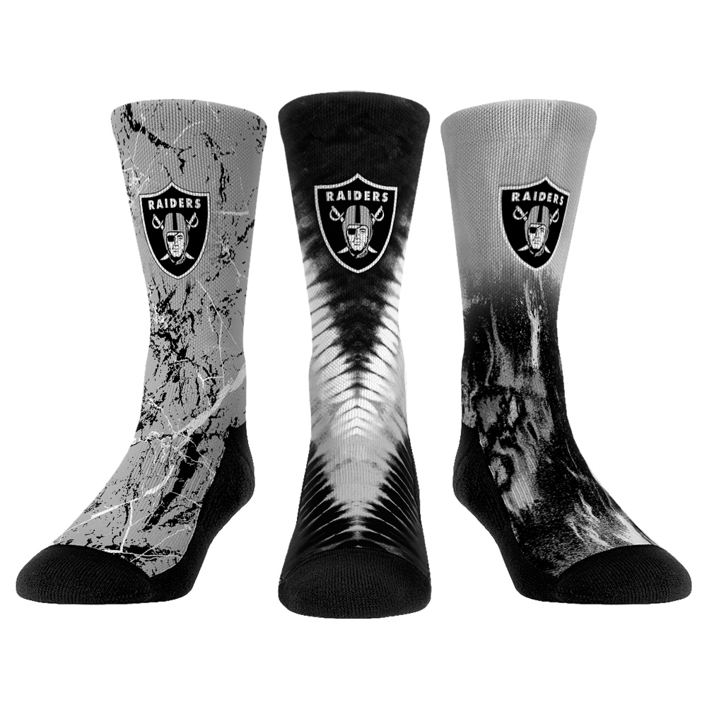 Youth Las Vegas Raiders Rock Em Socks 3-Pack Crew Socks Set